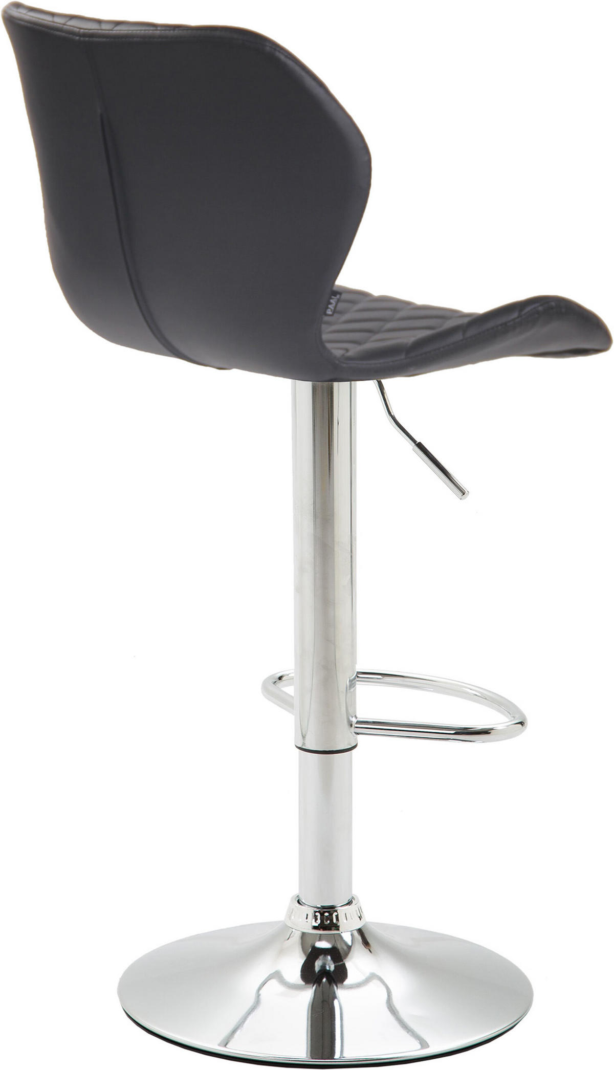 BARHOCKER Cora, Gestell Metall in Chromoptik, Kunstleder Schwarz - Chromfarben/Schwarz, Kunststoff/Textil (47/100/51cm) - TPFLiving
