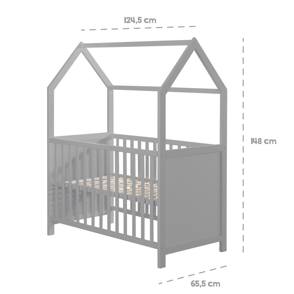 HAUSBETT 60 x 120 cm taupe - Taupe, Holzwerkstoff (60/120cm) - Roba