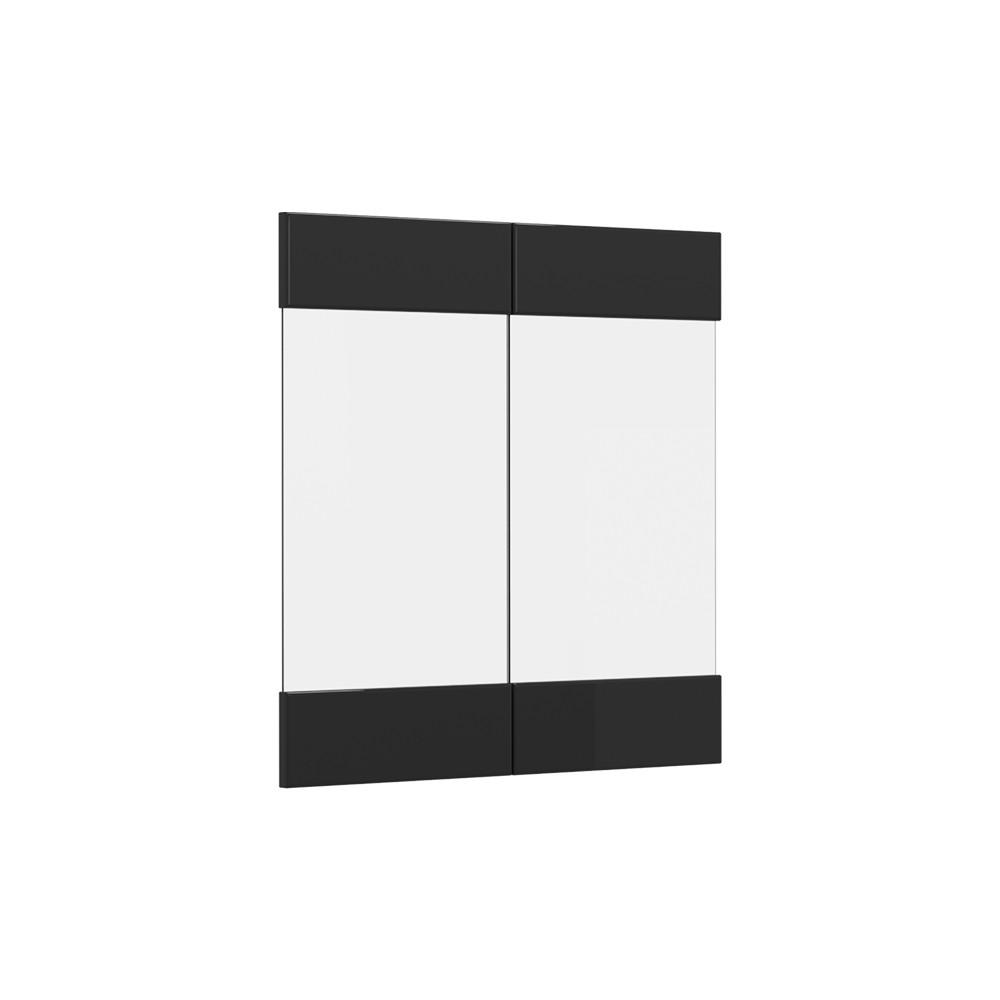 KÖKSFRONT R-Line Svart högblank 59.2x59 cm möbelfront för väggskåp med glas Svart högglans 59/59.2/1.6 cm