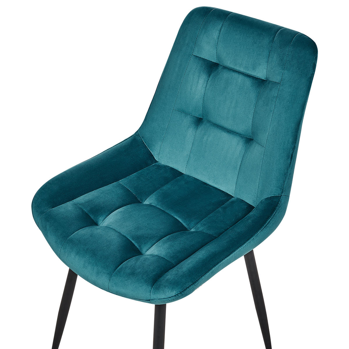 STUHL 2er-Set Samtstoff Blau Melrose - Blau, Textil/Metall (51/82/59cm) - Beliani