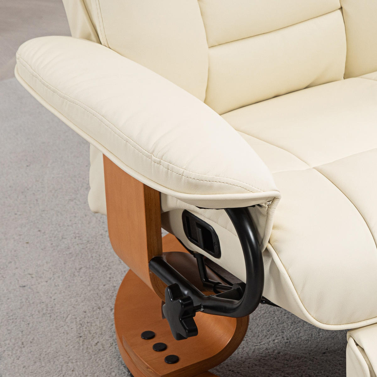 RELAXSESSEL DE-06293 mit Liegefunktion Cremeweiß - Creme, Holzwerkstoff (88/103/78cm) - ComfortXL