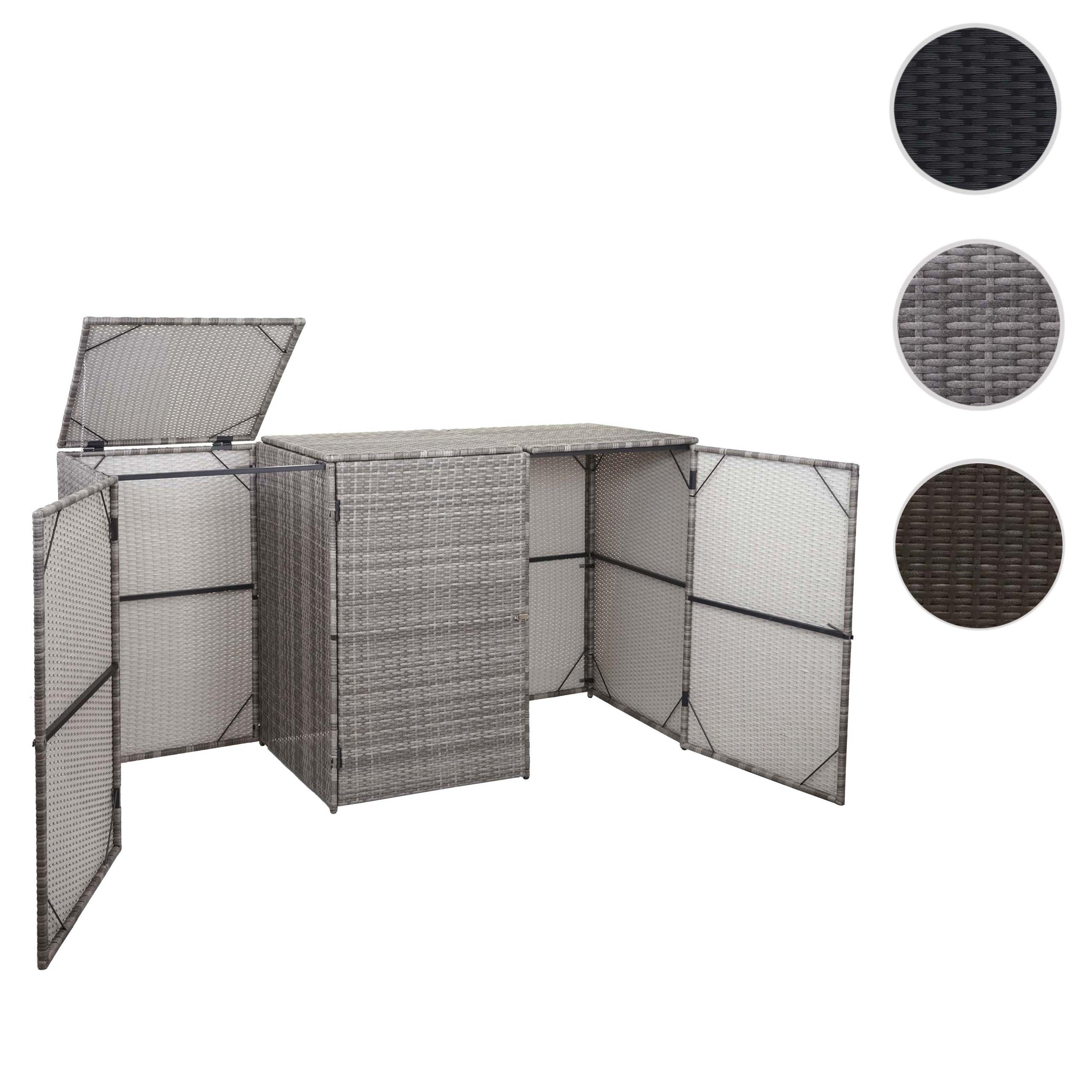 3ER-MÜLLTONNENVERKLEIDUNG Grau - Grau, Kunststoff (195/110/66cm) - MCW