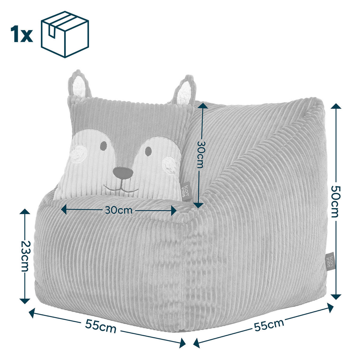 KINDERSITZSACK Natalia mit Animalkissen - Orange, Textil (55/50/55cm) - icon