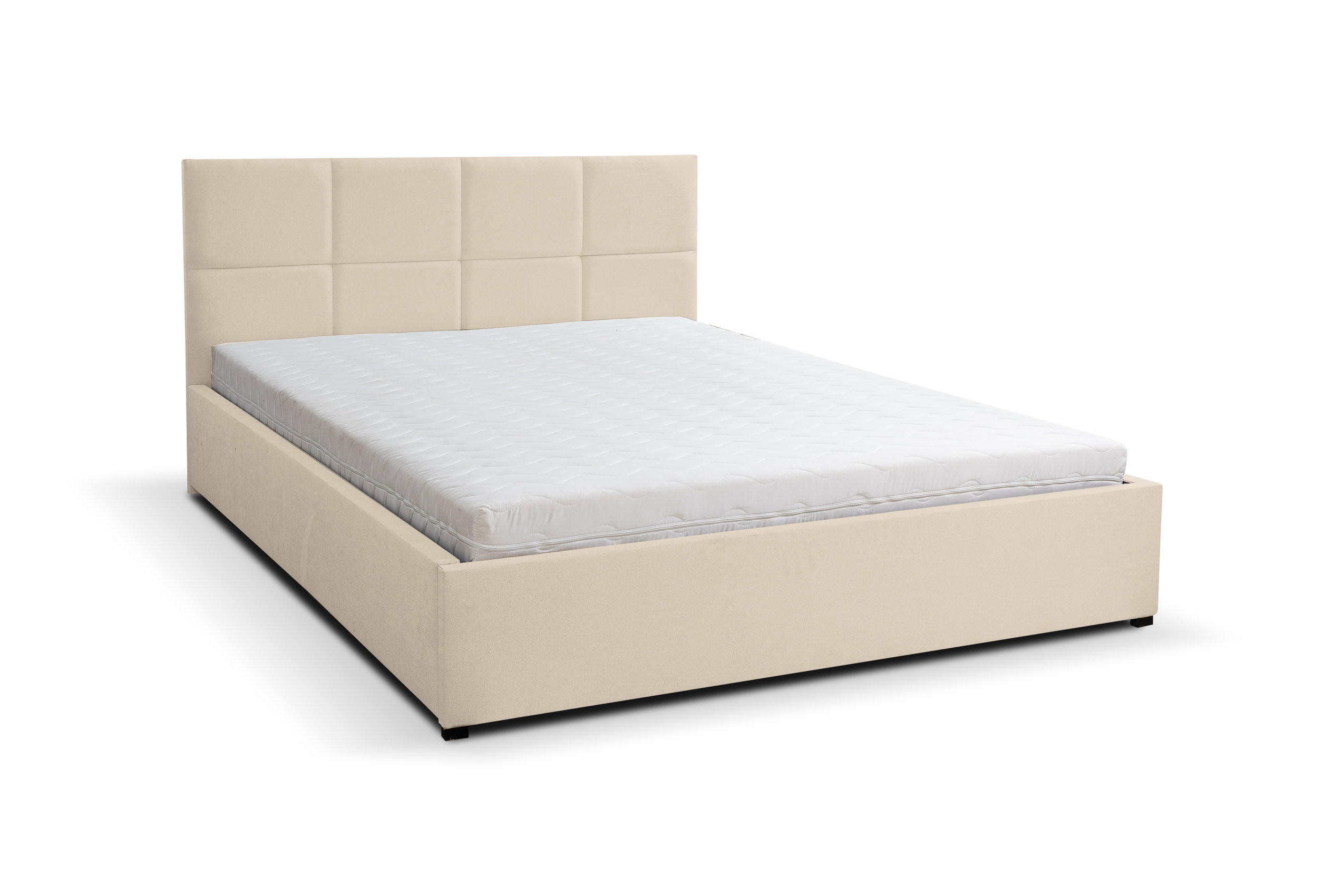 POLSTERBETT BETTY mit Kopfteil, 160 x200 cm, Doppelbett mit Bettkasten und Lattenrost aus Velourstoff, Velourstoff, Frabe: Beige - Beige, Holz/Kunststoff (160/200cm) - VENASI MÖBEL