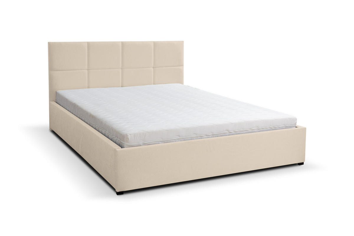 POLSTERBETT BETTY mit Kopfteil, 160 x200 cm, Doppelbett mit Bettkasten und Lattenrost aus Velourstoff, Velourstoff, Frabe: Beige - Beige, Holz/Kunststoff (160/200cm) - VENASI MÖBEL