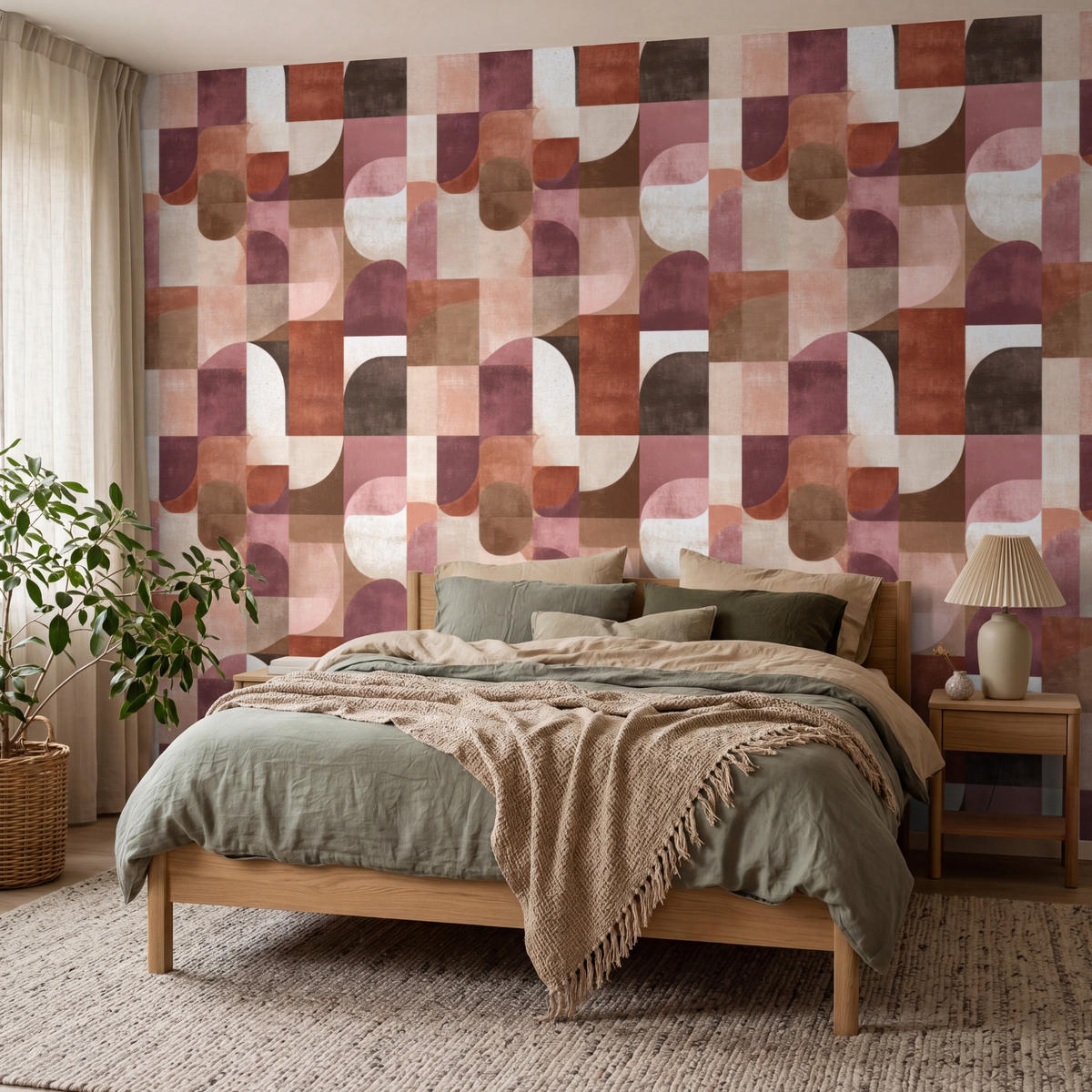 TAPETE - Geometrie - Modern - Retro - 350x260 cm - Multicolor, Papier (350/260cm) - OnlyWow