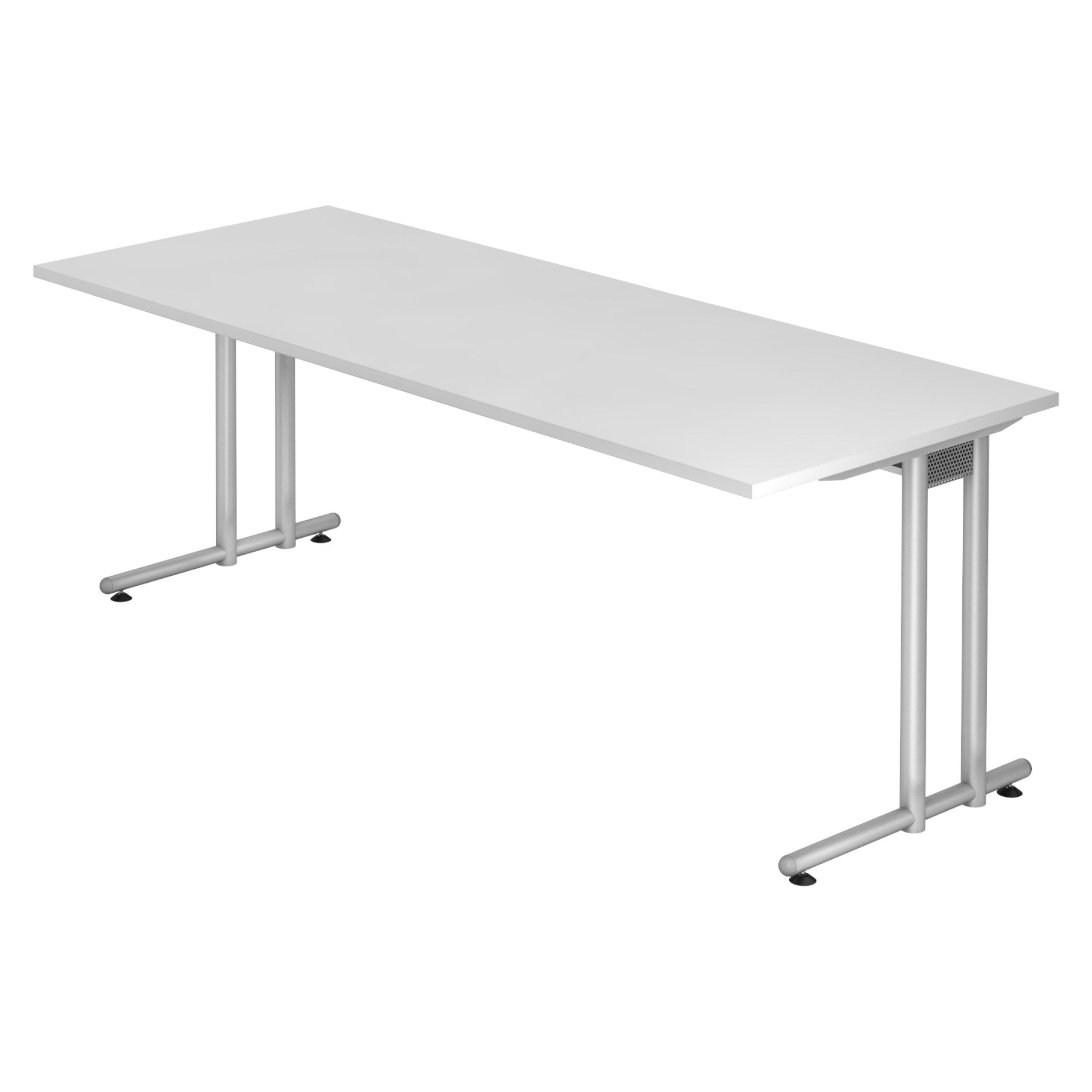 SCHREIBTISCH Serie-N 80/200/74 cm in Weiß - Weiß, Holzwerkstoff (80/200/74cm) - bümö