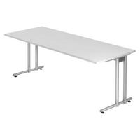 SCHREIBTISCH Serie-N 80/200/74 cm in Weiß - Weiß, Holzwerkstoff (80/200/74cm) - bümö