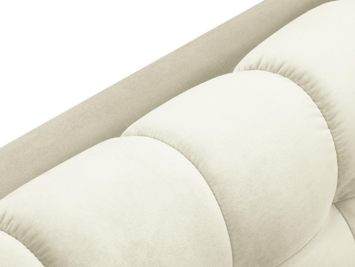 ECKSOFA links Mamaia aus Samt leichtes beige 5 Sitzplätze - Creme, Textil (185/293cm) - Micadoni