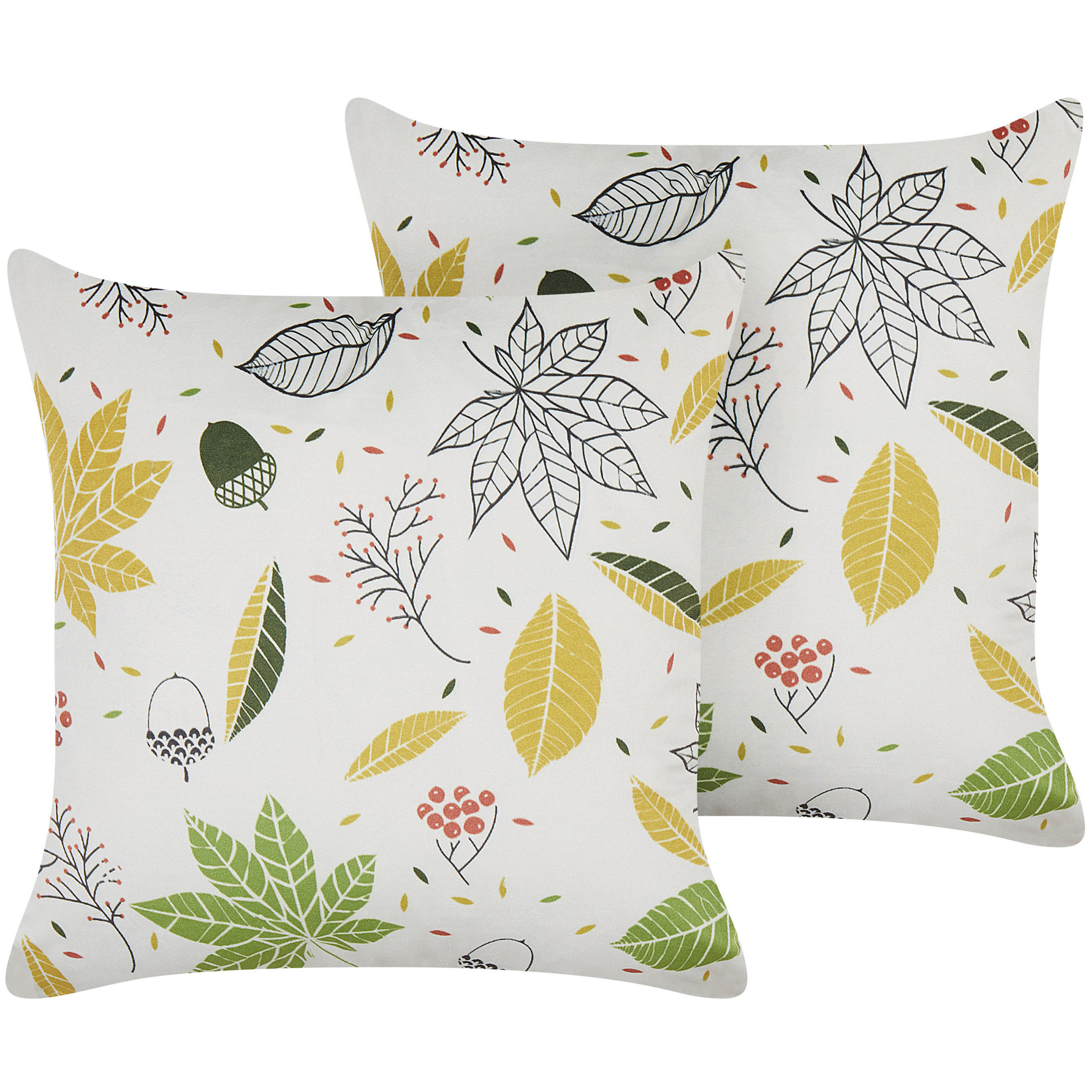 DEKOKISSEN 2er-Set Cremeweiß 45/45 cm Mullein - Ecru, Textil (45/45cm) - Beliani