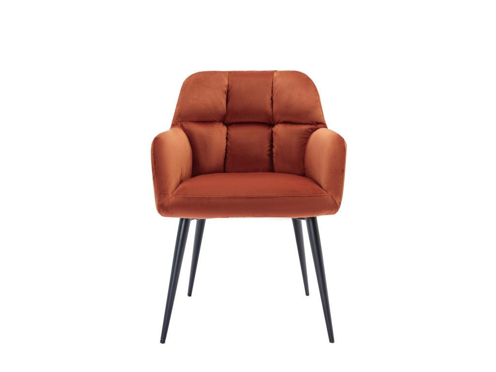 STUHL mit Armlehnen 2er-Set - Samt & Metall - Terracotta - PEGA - Braun, Textil (62/78/58.5cm) - Pascal Morabito