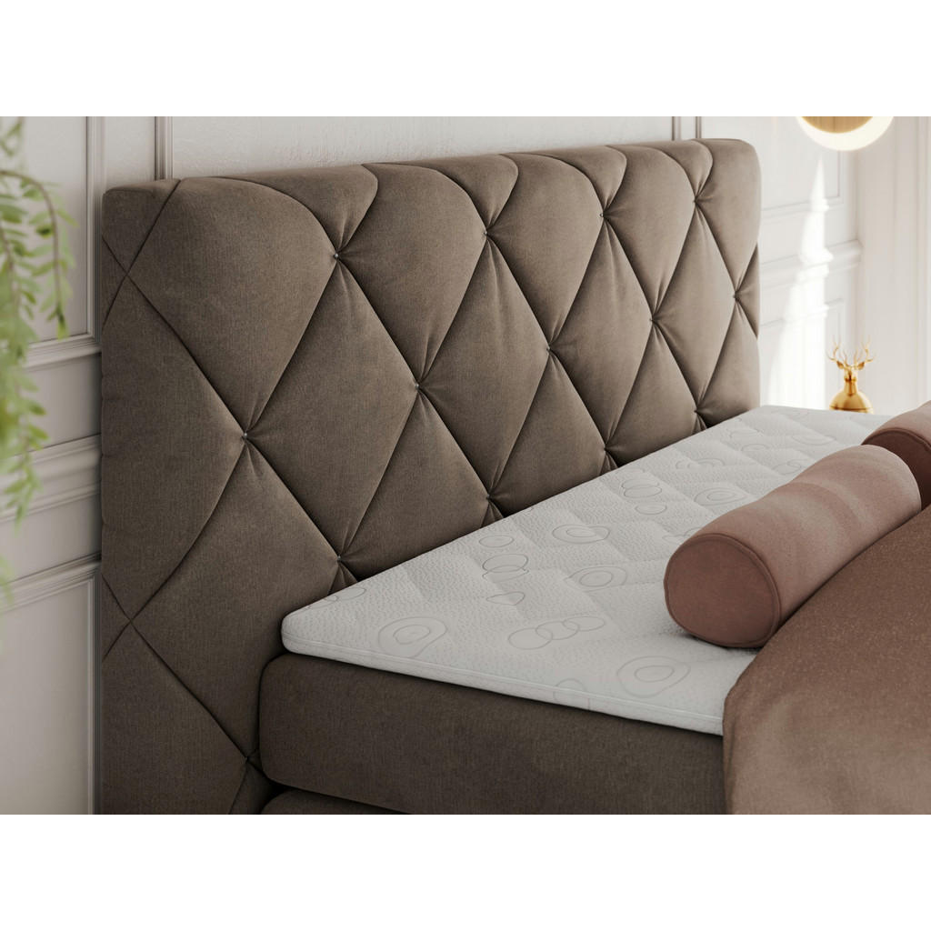 Thumbnail - Xxxl Boxbett, Braun, Textil, 2-Sitzer, H4, Rechteckig, 160x200 cm, Oeko-Tex®, Schlafzimmer, Betten, Boxspringbetten
