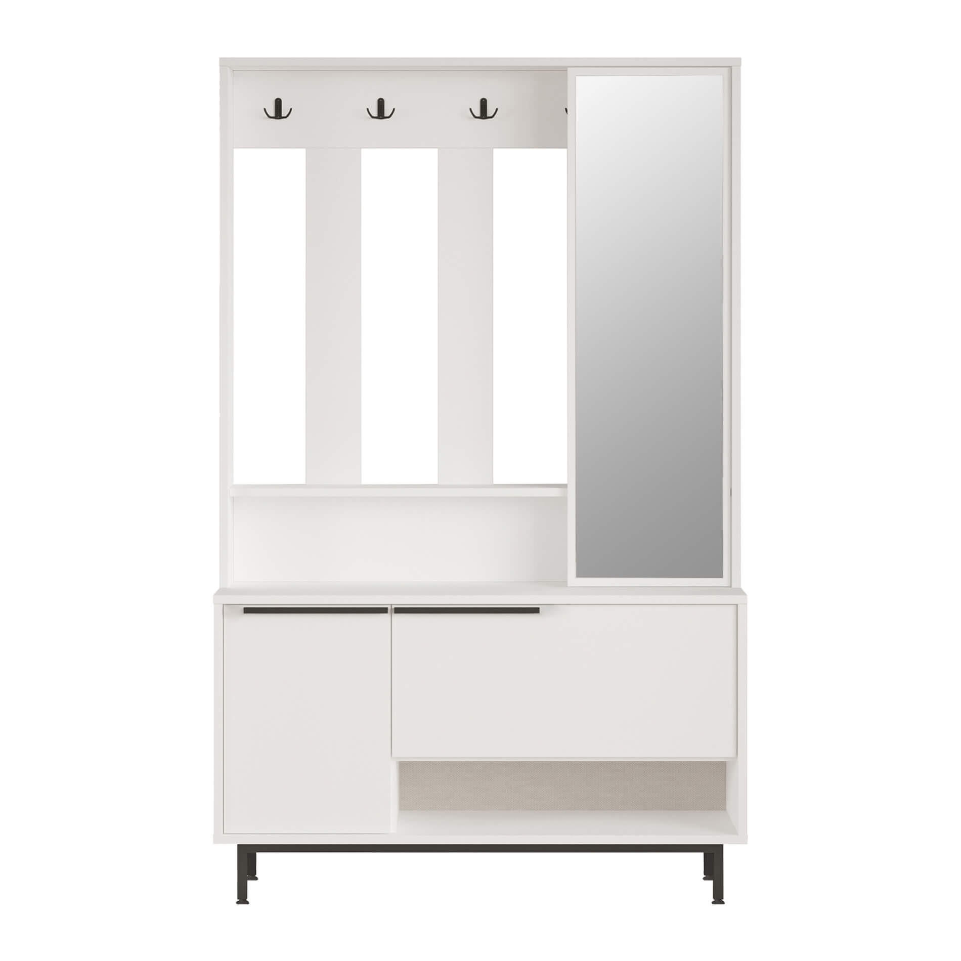 GARDEROBE Weiß 33,5/112/178 cm - Weiß, Holzwerkstoff (112.2/178.2/33.5cm) - Mobili Rebecca