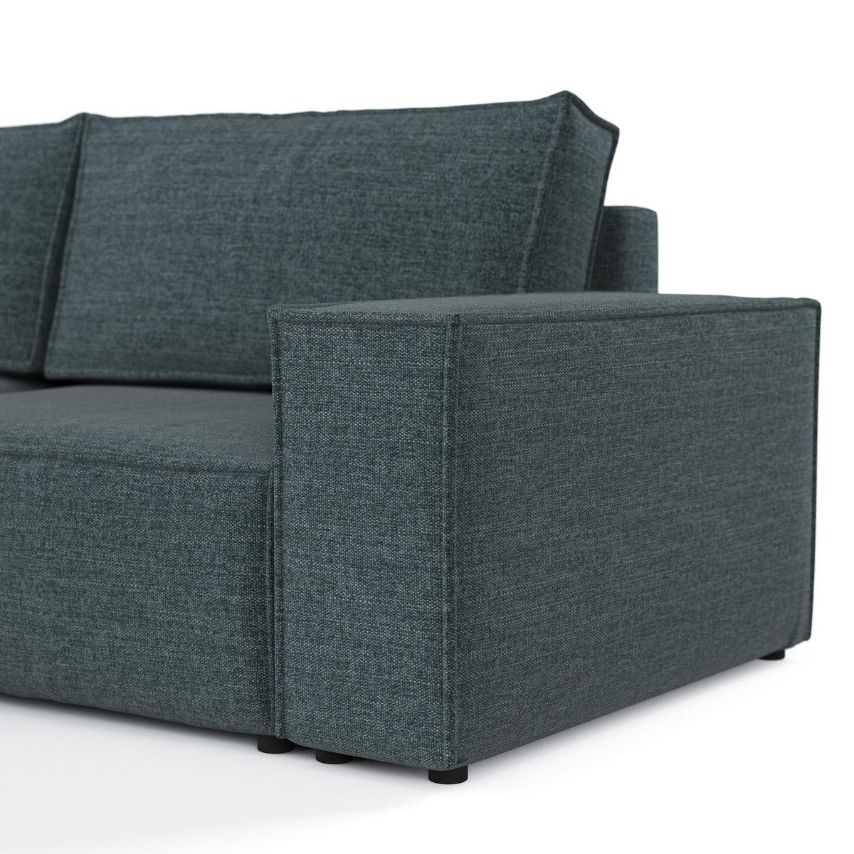 ROHOVÁ SEDAČKA CAVO, textil, Modrošedá - černá/šedohnědá, dřevo/kompozitní dřevo (255/148cm) - AltaBeds