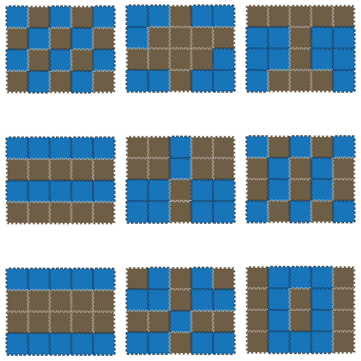 SPIELMATTE ab Null - 180/90/1 cm Puzzlematte Blau - Multicolor, Kunststoff (30/30cm) - Littletom