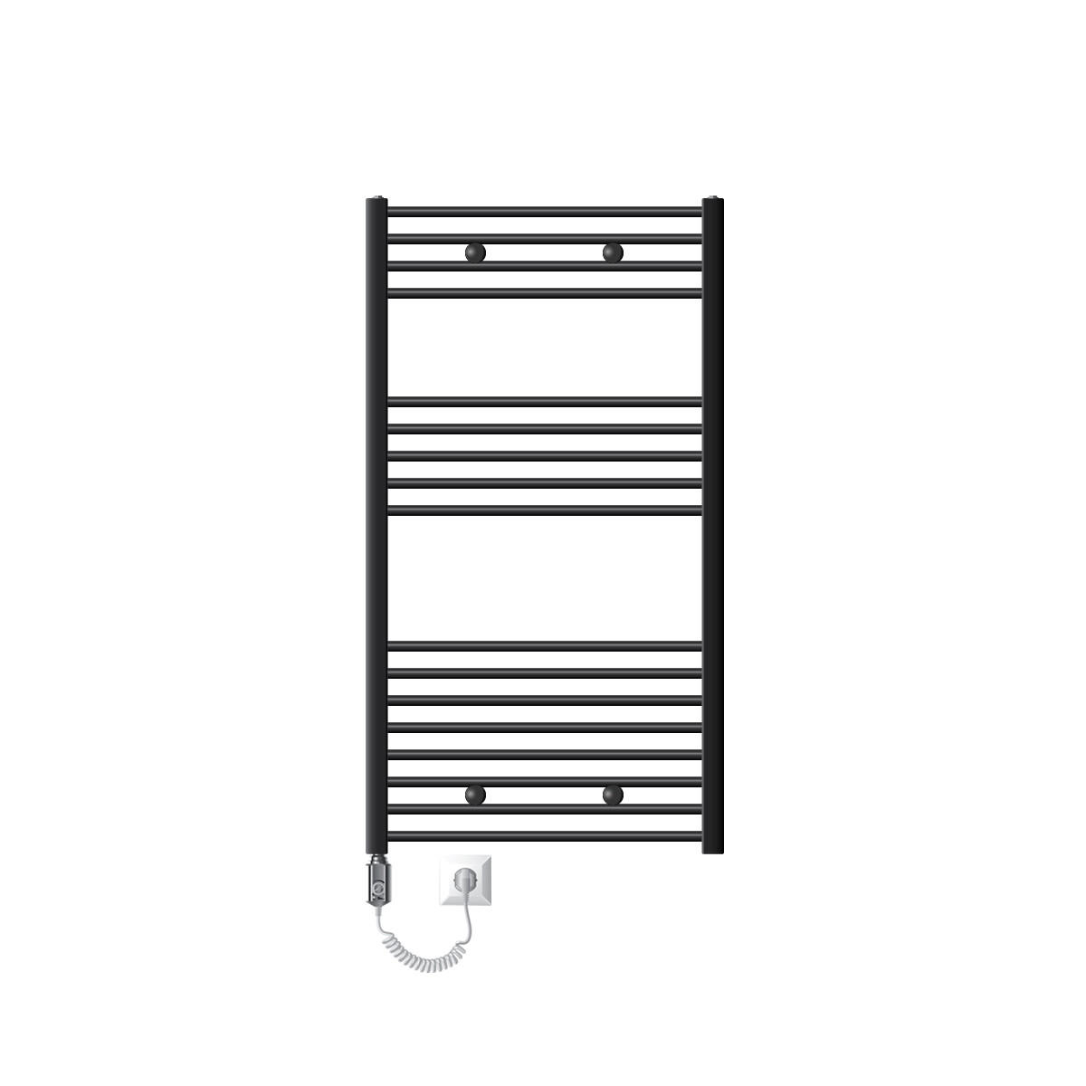 BADHEIZKÖRPER elektrisch Sahara 750x1200 mm Anthrazit gerade mit Heizstab 1200W - Anthrazit, Metall (3/120/75cm) - LuxeBath