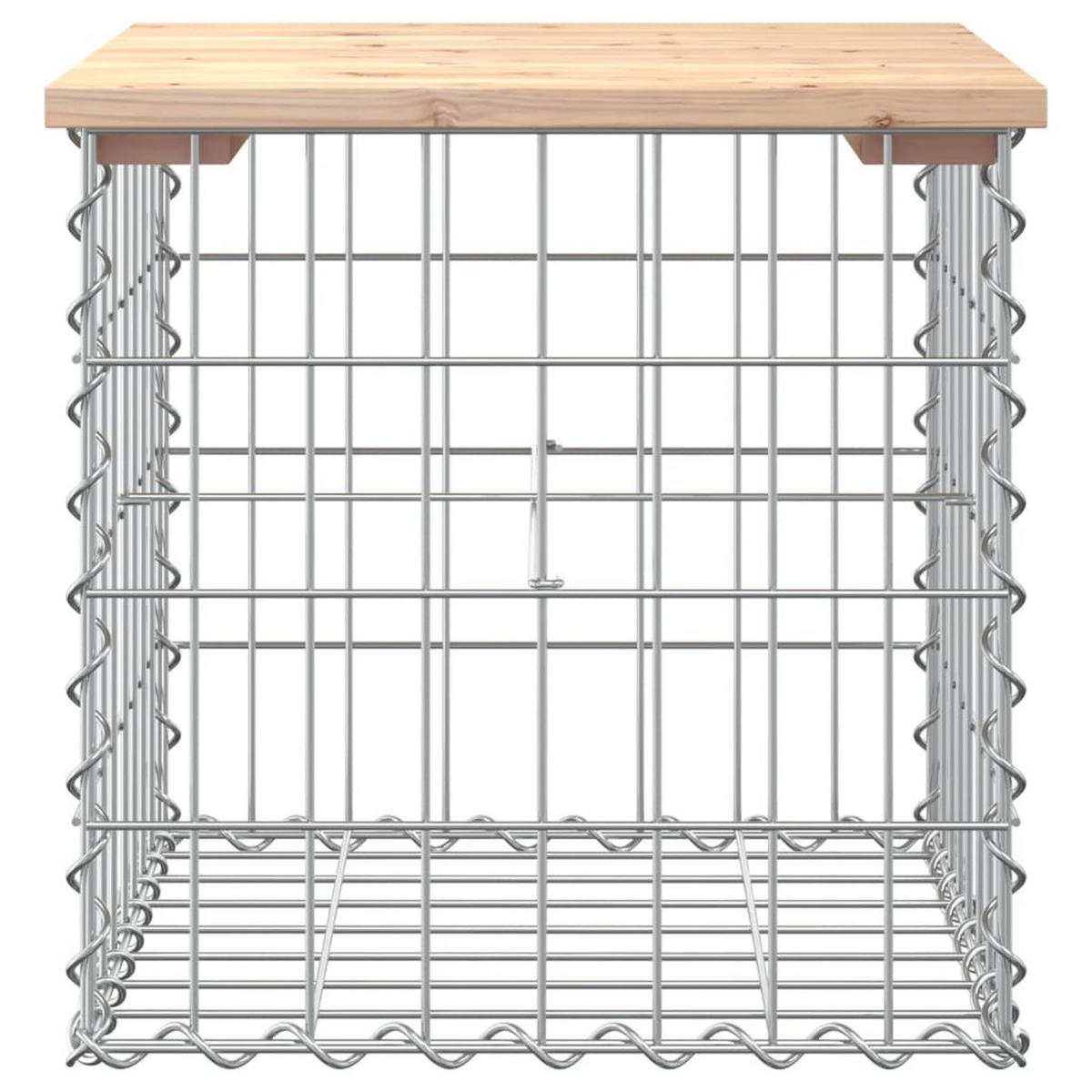 GARTENBANK Gabionen BIKS aus Stahl | 43x44x42cm Kiefernholz Natur - Naturfarben, Metall (43/42/44cm) - DELUKE