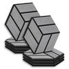 AKUSTIKPANEEL Hexagon Grau 8 Stück - Grau, Holz (30/26/2cm) - Homestyle4u
