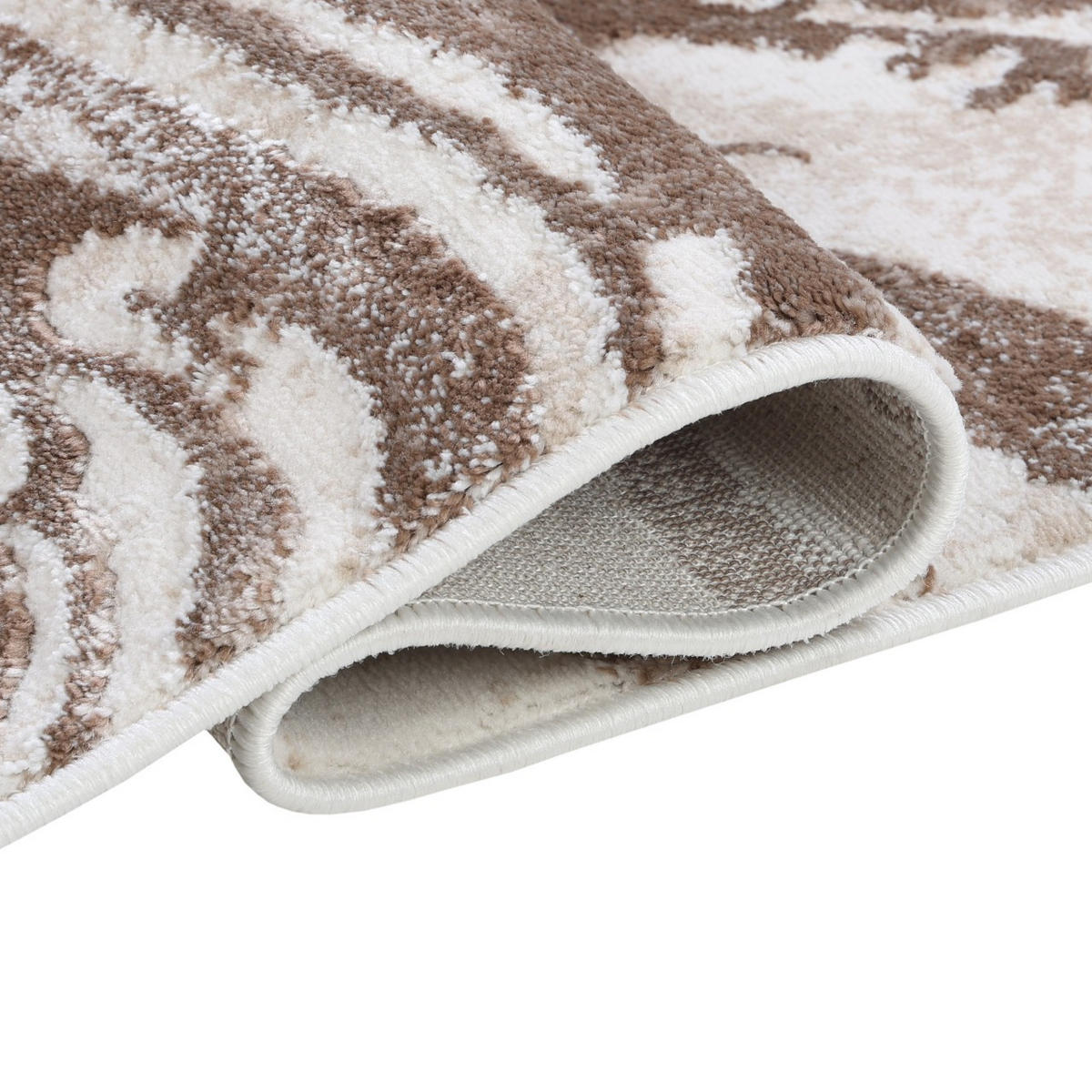 KOBEREC béžový hnedý krémový - 230 x 240 cm - hnedá/krémová, textil (230/240cm) - Mazovia