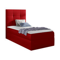 BOXBETT Mini 2, Seite zum Öffnen des Bettkastens: Links - Rot, Holz (90/200cm) - MIRJAN24