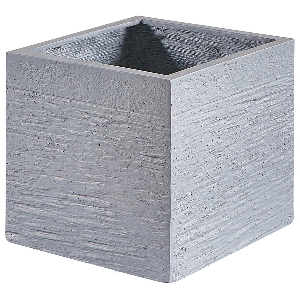 BLUMENTOPF weiß quadratisch 30/30/28 cm Paros - Weiß, Naturmaterialien (28cm) - Beliani