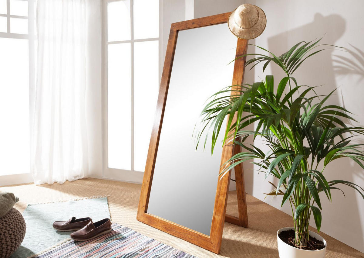 STANDSPIEGEL Akazie 75x3x175 honig lackiert OXFORD #0319 - Braun, Holz (75/175/3cm) - Massivmoebel24