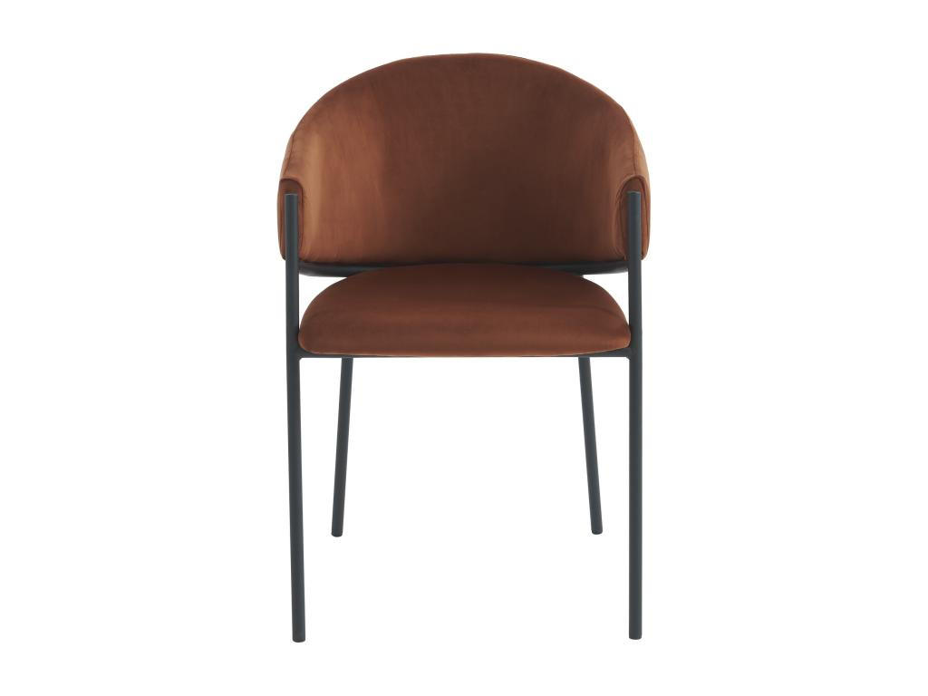 STUHL mit Armlehnen 2er-Set - Samt & schwarzes Metall - Terracotta - ORDIDA - Braun, Textil (61/80/53cm) - Pascal Morabito