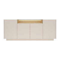 SIDEBOARD - 203 cm x 39.5 cm - glas - beige, naturfarben hell Alivento - Beige/Naturfarben, Glas/Holz (203/83/39.5cm) - Vente-Unique
