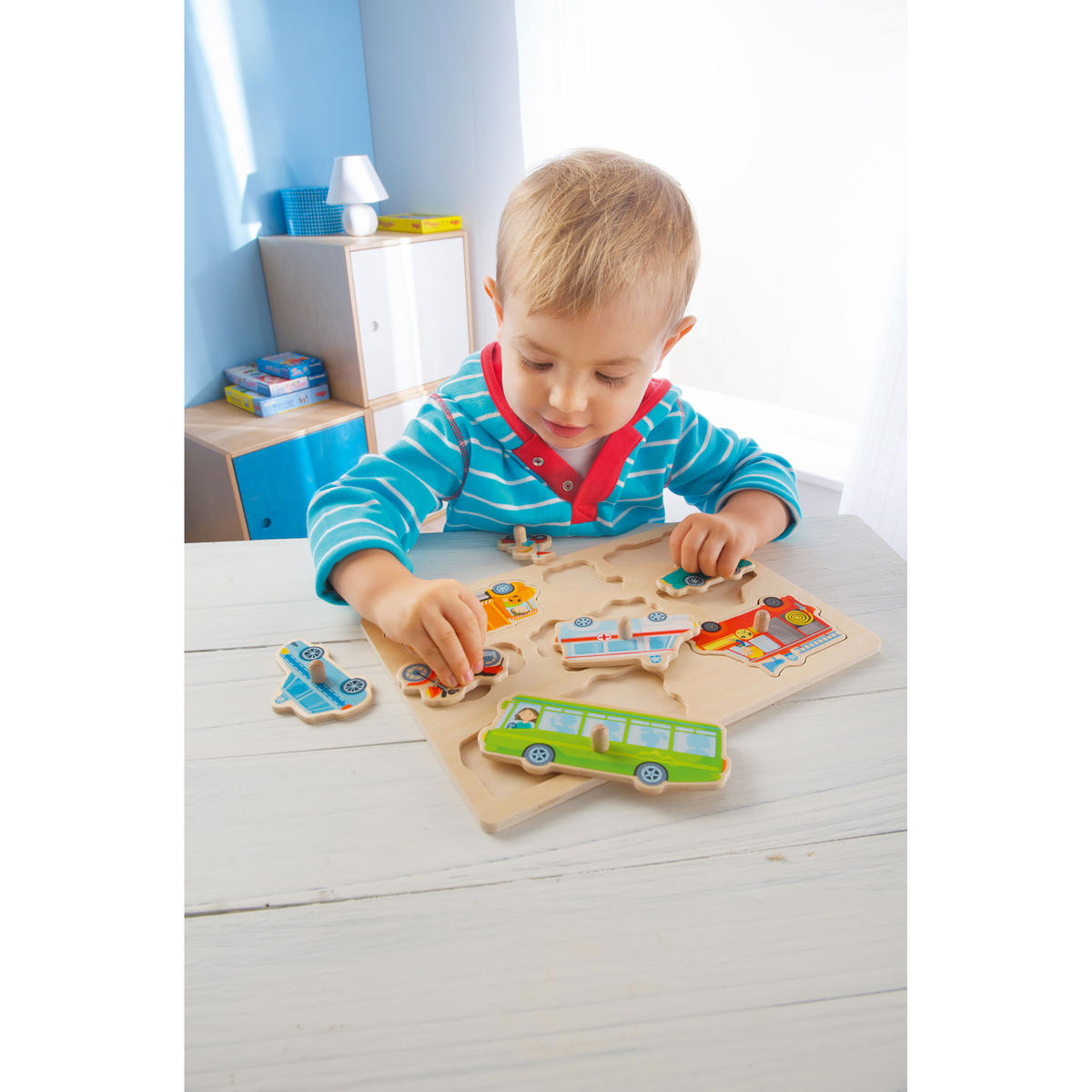GREIFPUZZLE Fahrzeug-Welt, ab 12 Monaten - Multicolor, Naturmaterialien (30/2/21cm) - Haba