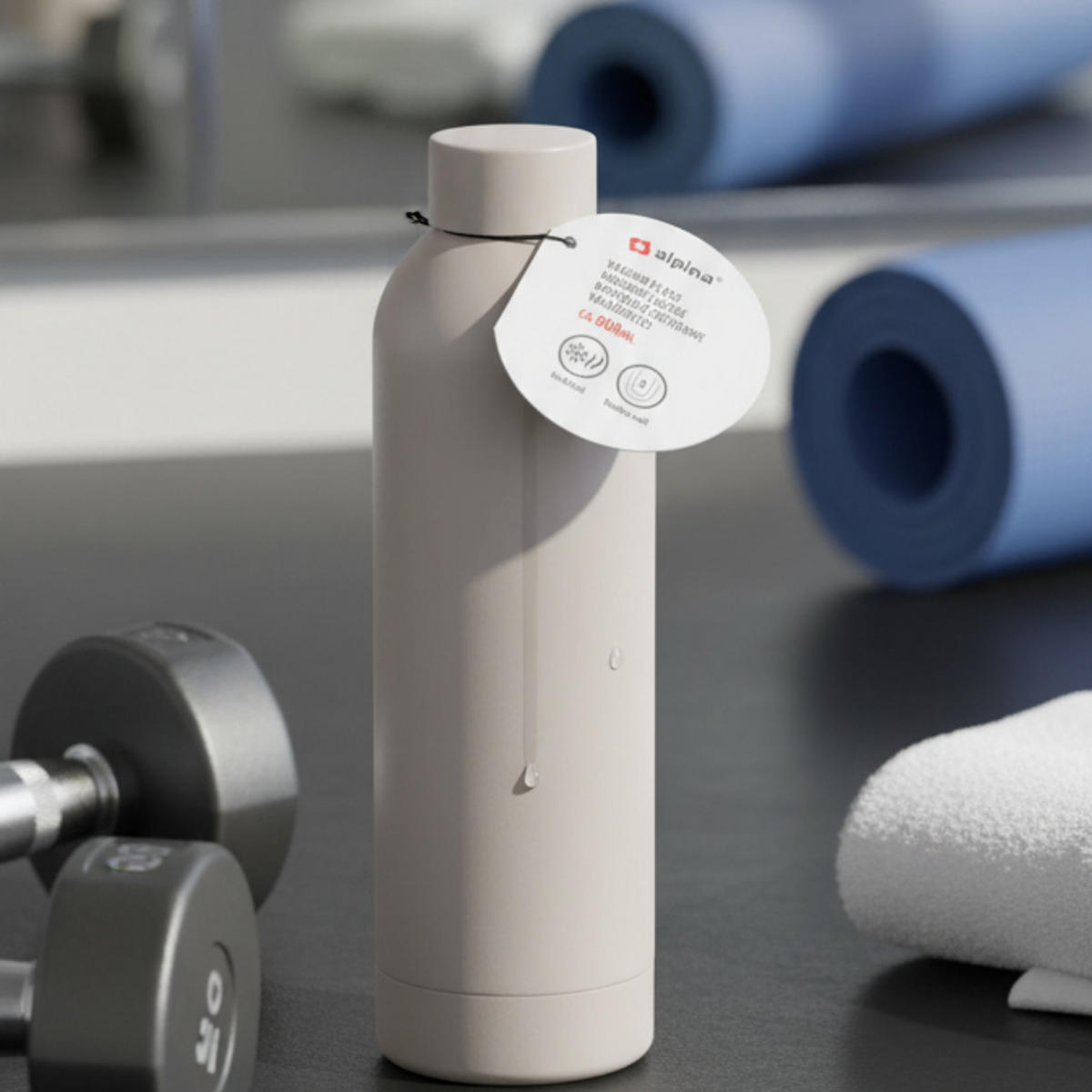 TRINKFLASCHE Aluminium 600 ml Beige auslaufsicher - Beige, Metall (0.6L) - Alpina