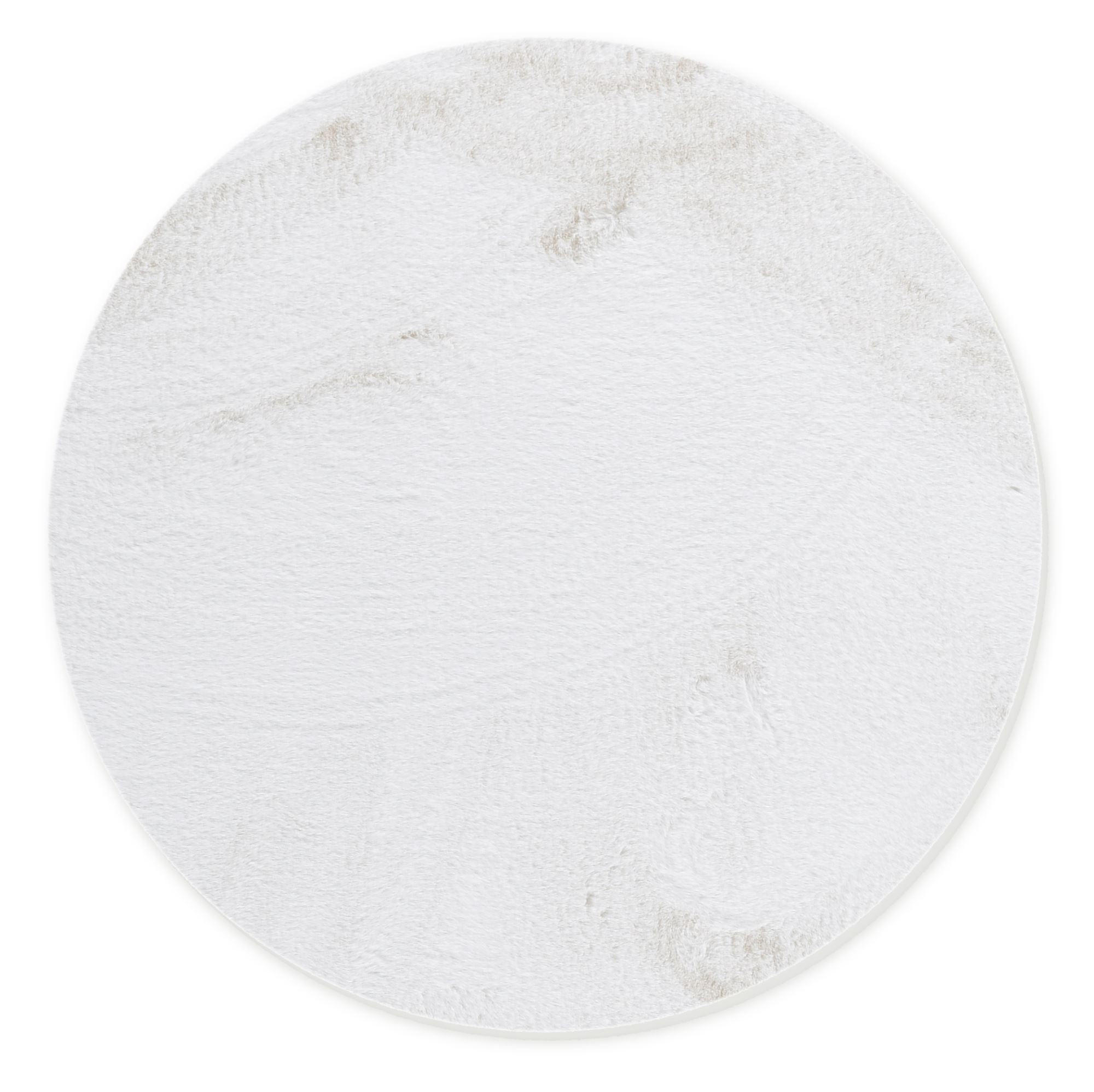 KUNSTFELLTEPPICH Sara 90x90 cm - Weiß, Textil (90/90cm) - Gino Falcone