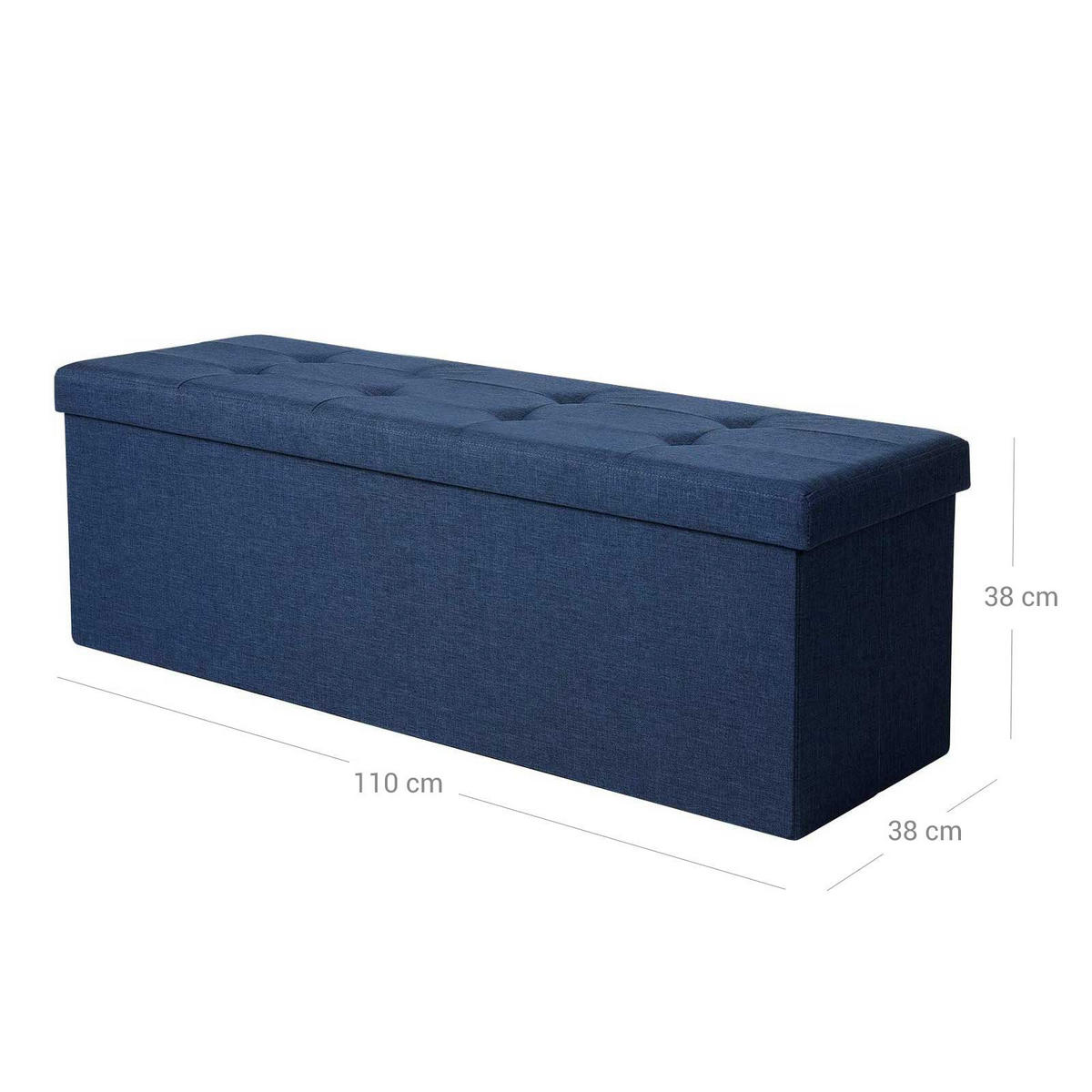 SITZTRUHE SITZBANK INDUSTRIE-DESIGN - Blau, Holzwerkstoff (38/38/110cm) - Hansiro