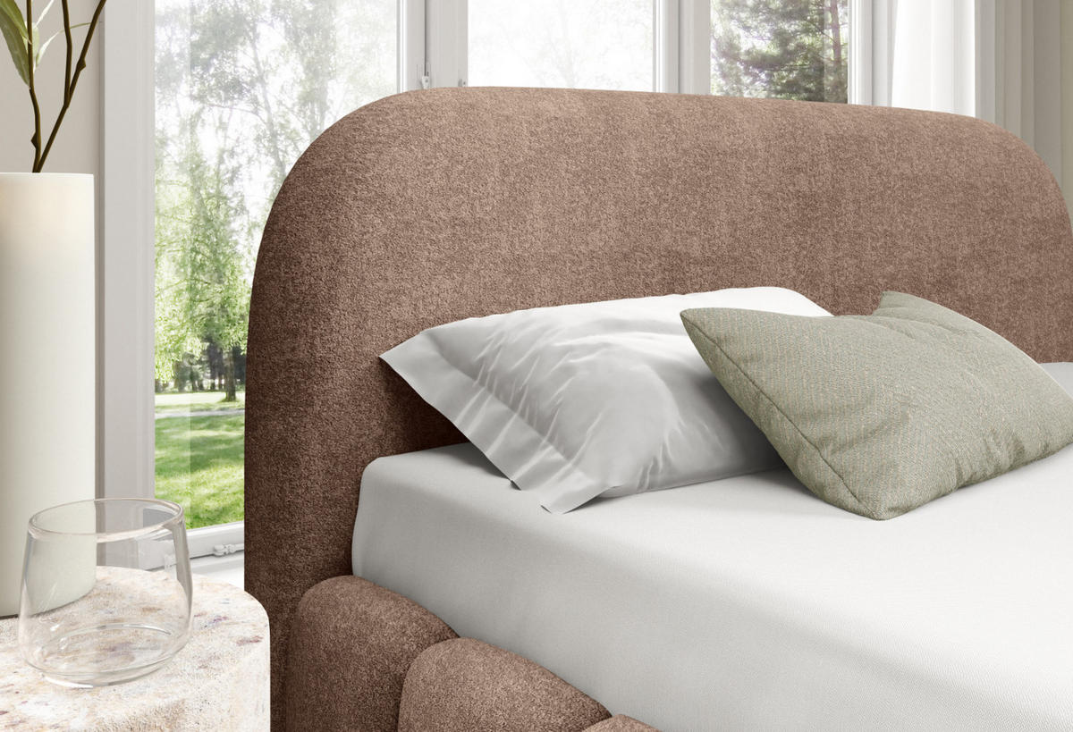 POLSTERBETT mit Stauraum 140x200 cm in Braun - Braun, Textil (140/200cm) - Home Collective