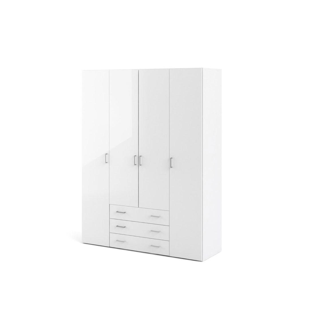 GARDEROBENSCHRANK weiß - Weiß, Holzwerkstoff (154/200/50cm) - ebuy24
