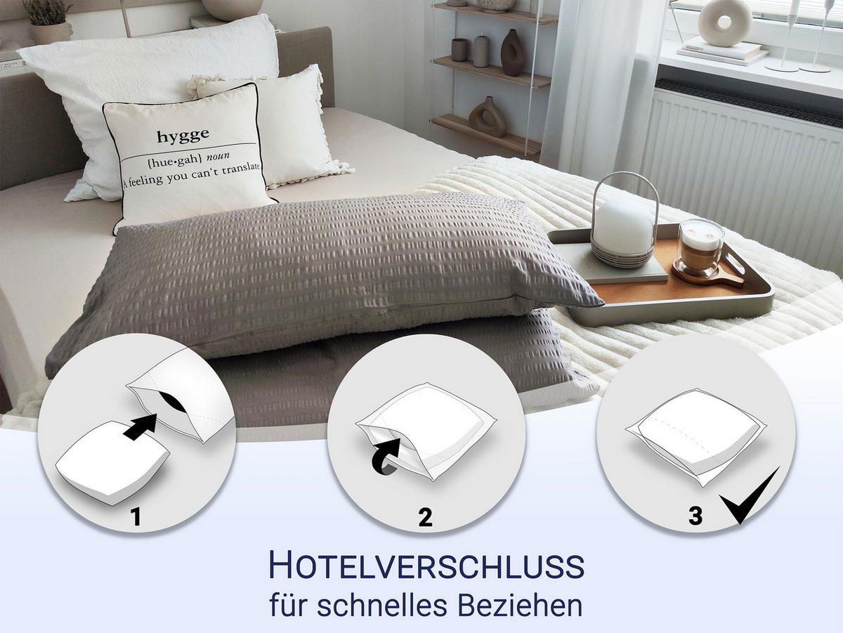 KISSENBEZUG, 2er-Set, 40x80 cm, 100% Baumwolle, Grau - Grau, Textil (40/80cm) - Zollner