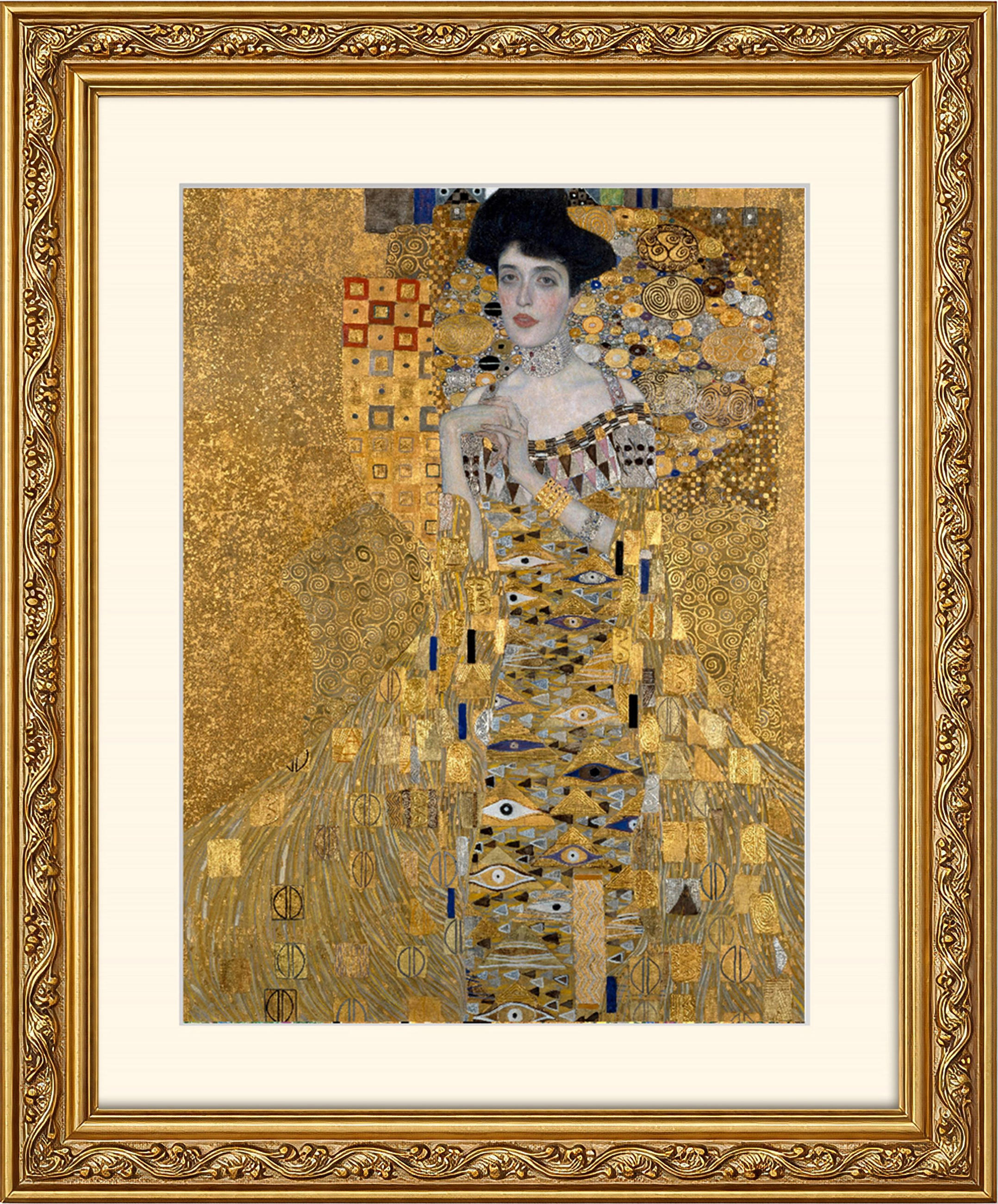 BILD gerahmt 53x63 cm Gustav Klimt "Portrait of Adele Bloch-Bauer" - Gelb, Holz (53/63cm) - artissimo
