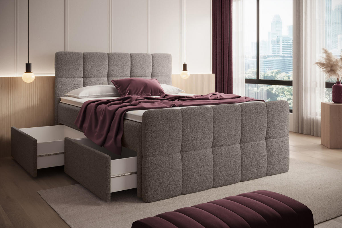 BOXBETT Madison 5 Braun 160/200 H2/H3 Boucle - Braun, Textil (160/200cm) - wonello