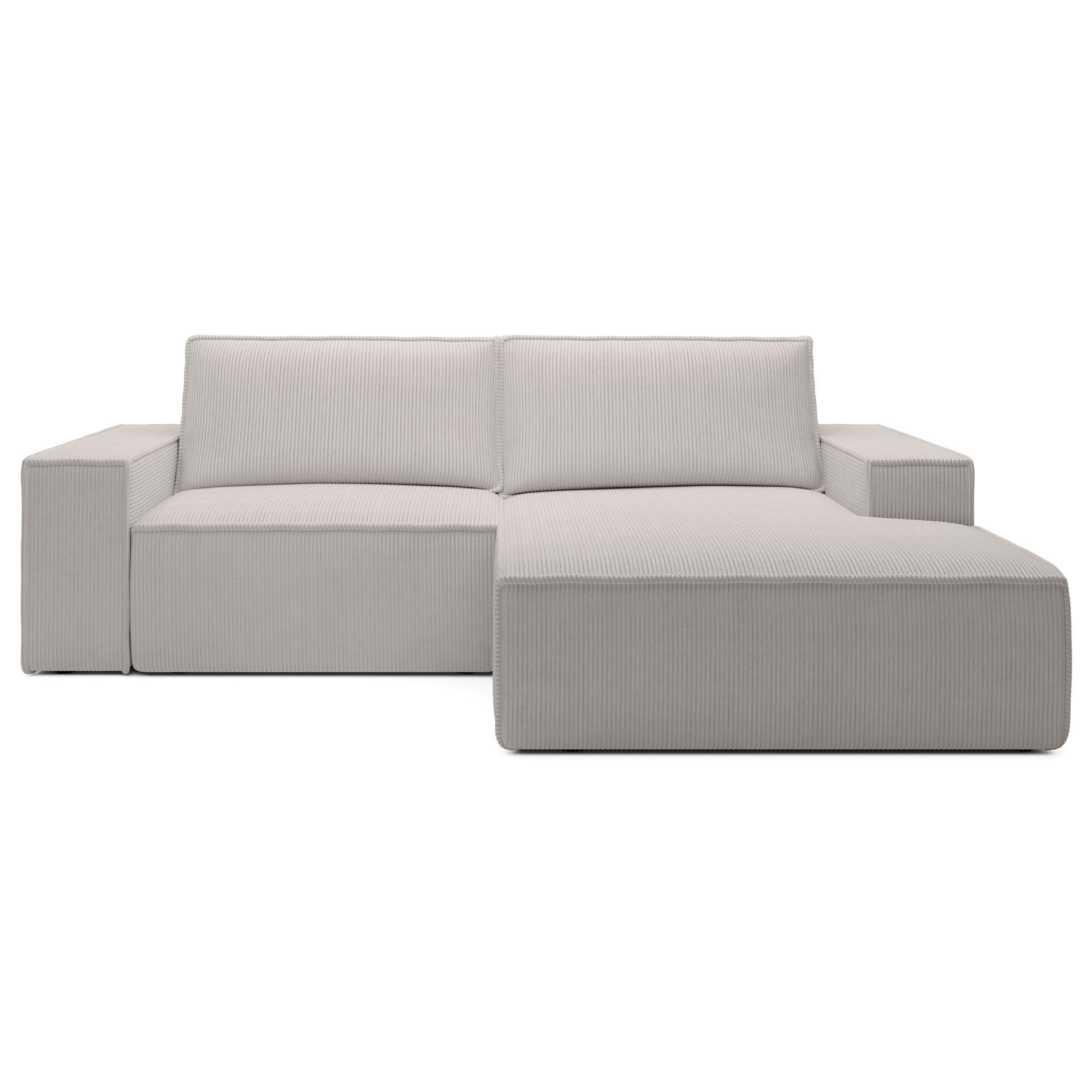 ECKSOFA Farese Mini mit Cordbezug Greige, rechts - Taupe/Schwarz, Textil (240/167cm) - Selsey