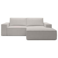 ECKSOFA Farese Mini mit Cordbezug Greige, rechts - Taupe/Schwarz, Textil (240/167cm) - Selsey