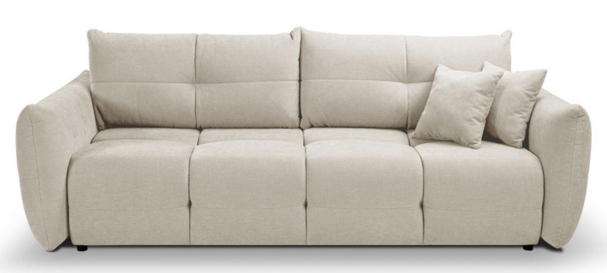 SOFA Hellbeige BASTO Gepolstert Mit Schlaffunktion - Beige, Textil (245/86/110cm) - Sepro Meble
