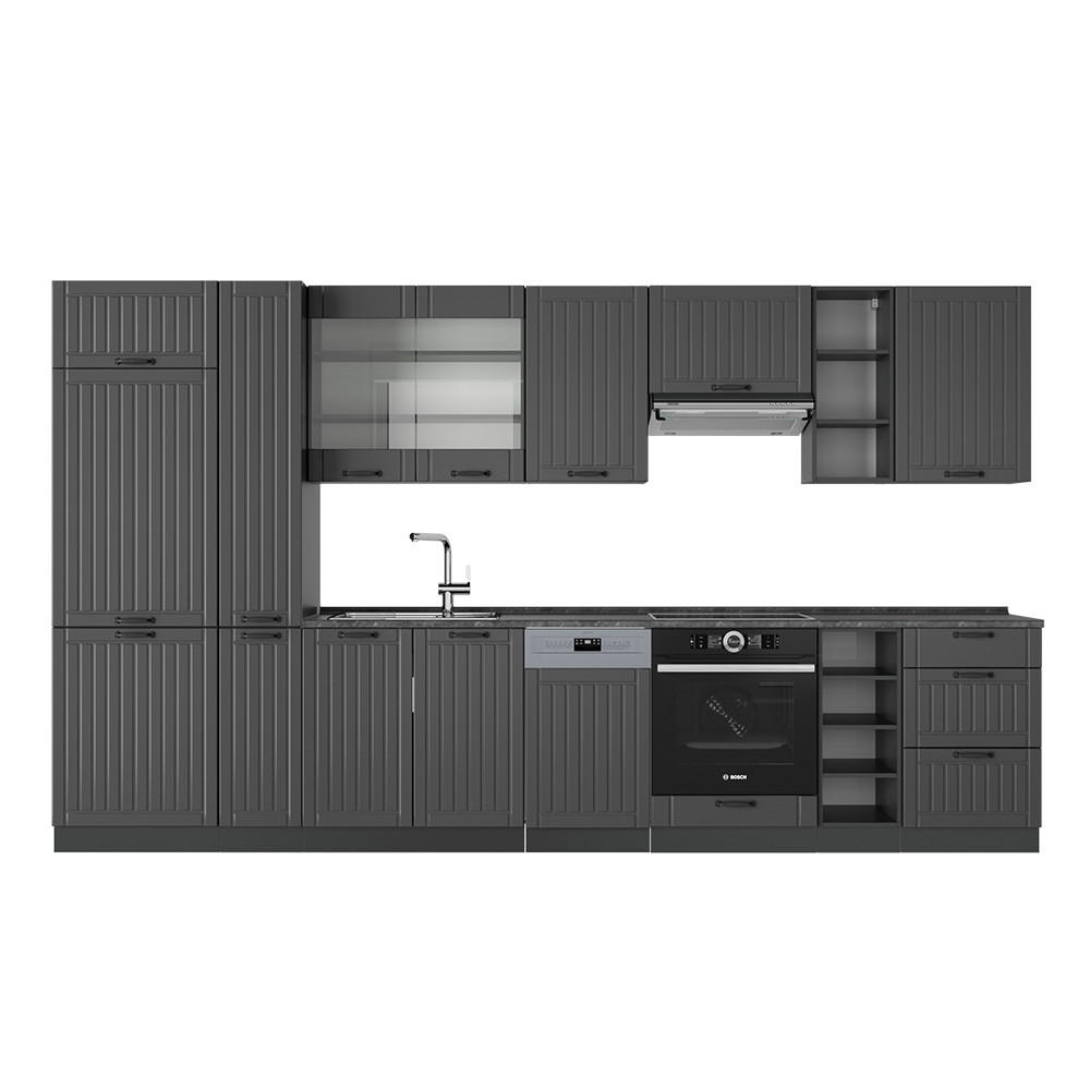 KUCHYŇSKÝ KOUT Fame-Line Tmavě šedá - tmavě šedá, kompozitní dřevo (355/81.6/46cm) - Vicco