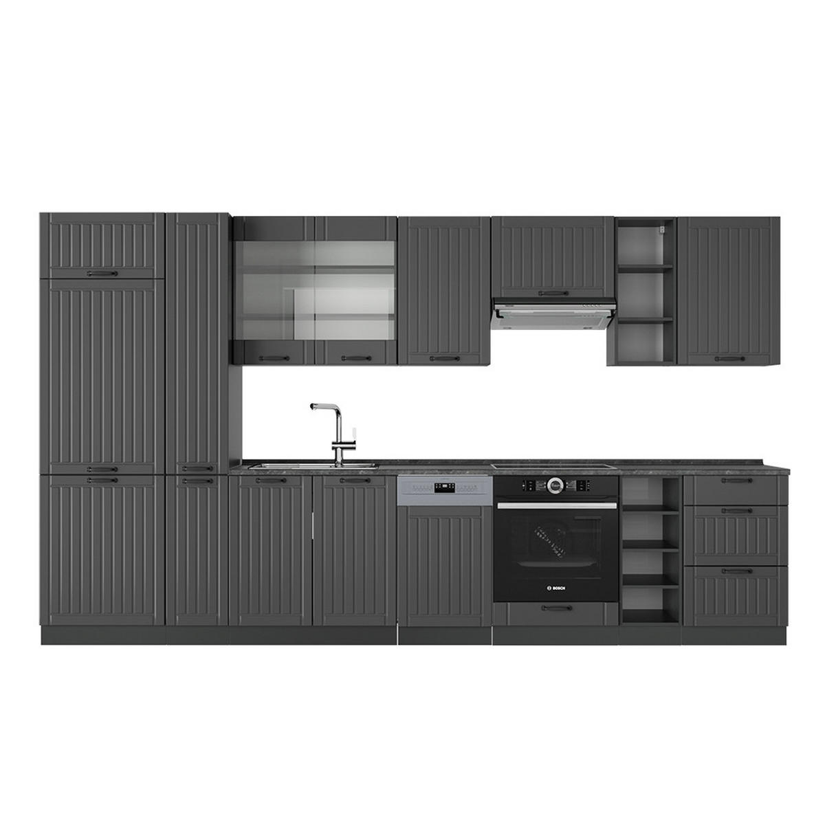 KUCHYŇSKÝ KOUT Fame-Line Tmavě šedá - tmavě šedá, kompozitní dřevo (355/81.6/46cm) - Vicco