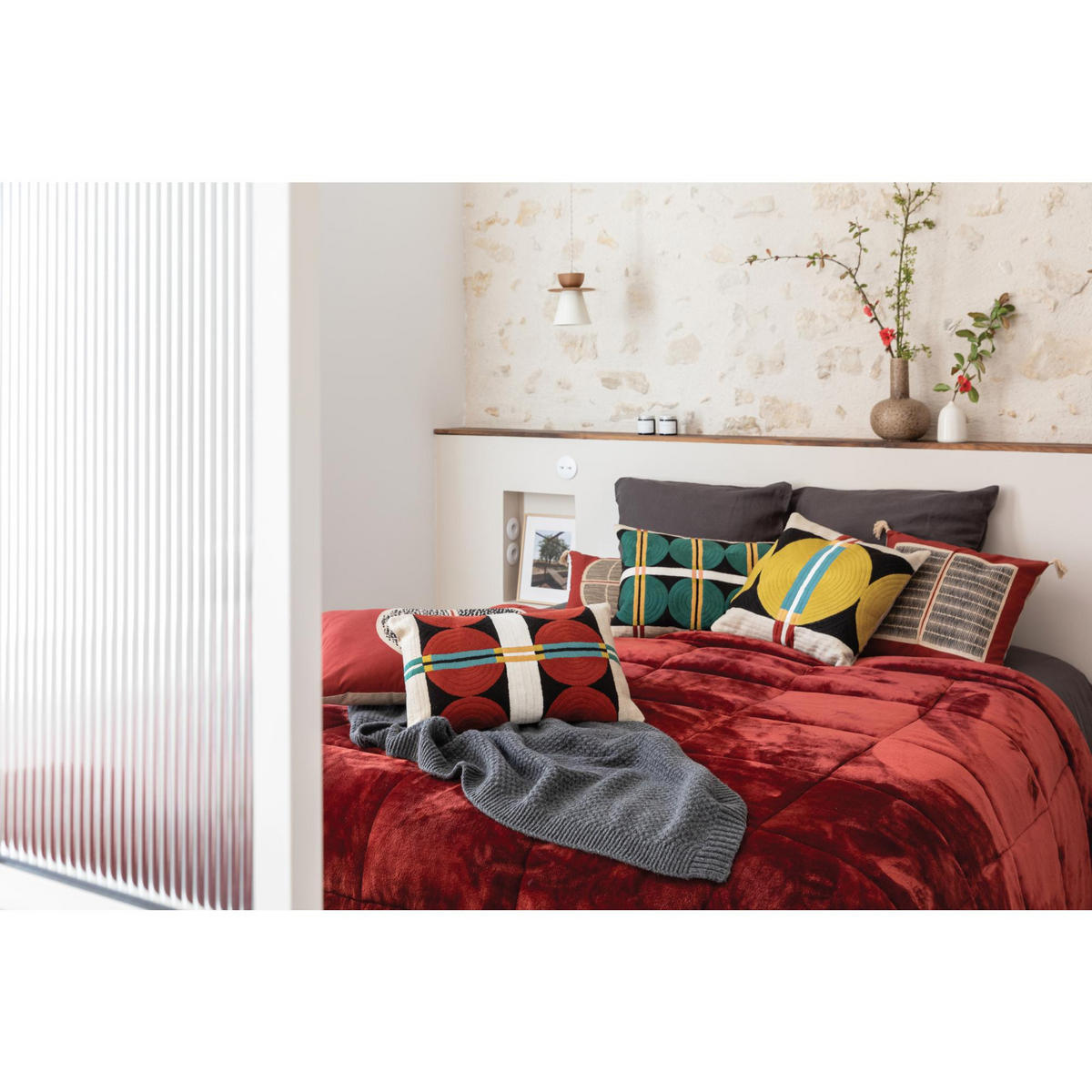 BETTÜBERWURF Betender geranie 225 x 260 cm - Rot, Textil (225/260cm) - Vivaraise