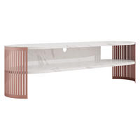 TV-LOWBOARD Fikoli Oval Ember - Messingfarben/Weiß, Holzwerkstoff/Metall (140/40/40cm) - MIRJAN24
