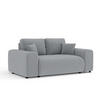 2-SITZER-SOFA Zanzibar Grau Plüschstoff - Schwarz/Grau, Holz/Holzwerkstoff (178/79/108cm) - Maison de Reve