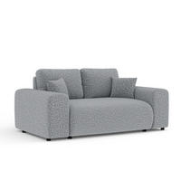 2-SITZER-SOFA Zanzibar Grau Plüschstoff - Schwarz/Grau, Holz/Holzwerkstoff (178/79/108cm) - Maison de Reve