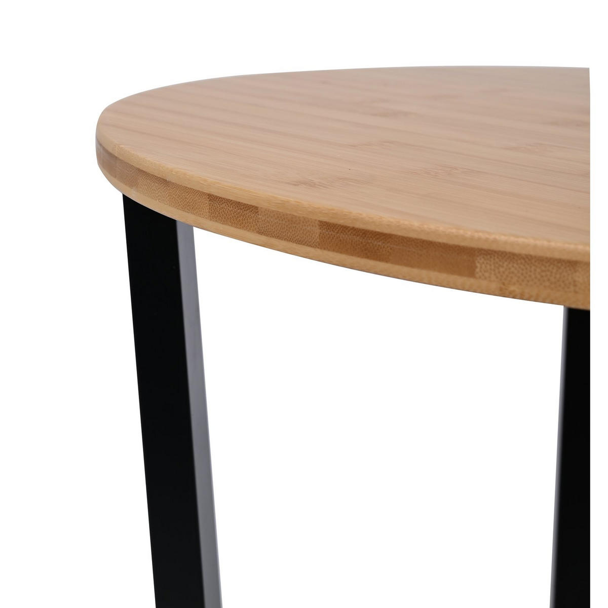 COUCHTISCH Holzoptik Metall Eichefarben Schwarz rund klein 46x52 cm - Eichefarben/Schwarz, Holzwerkstoff/Metall (46/46/52cm) - Begryf