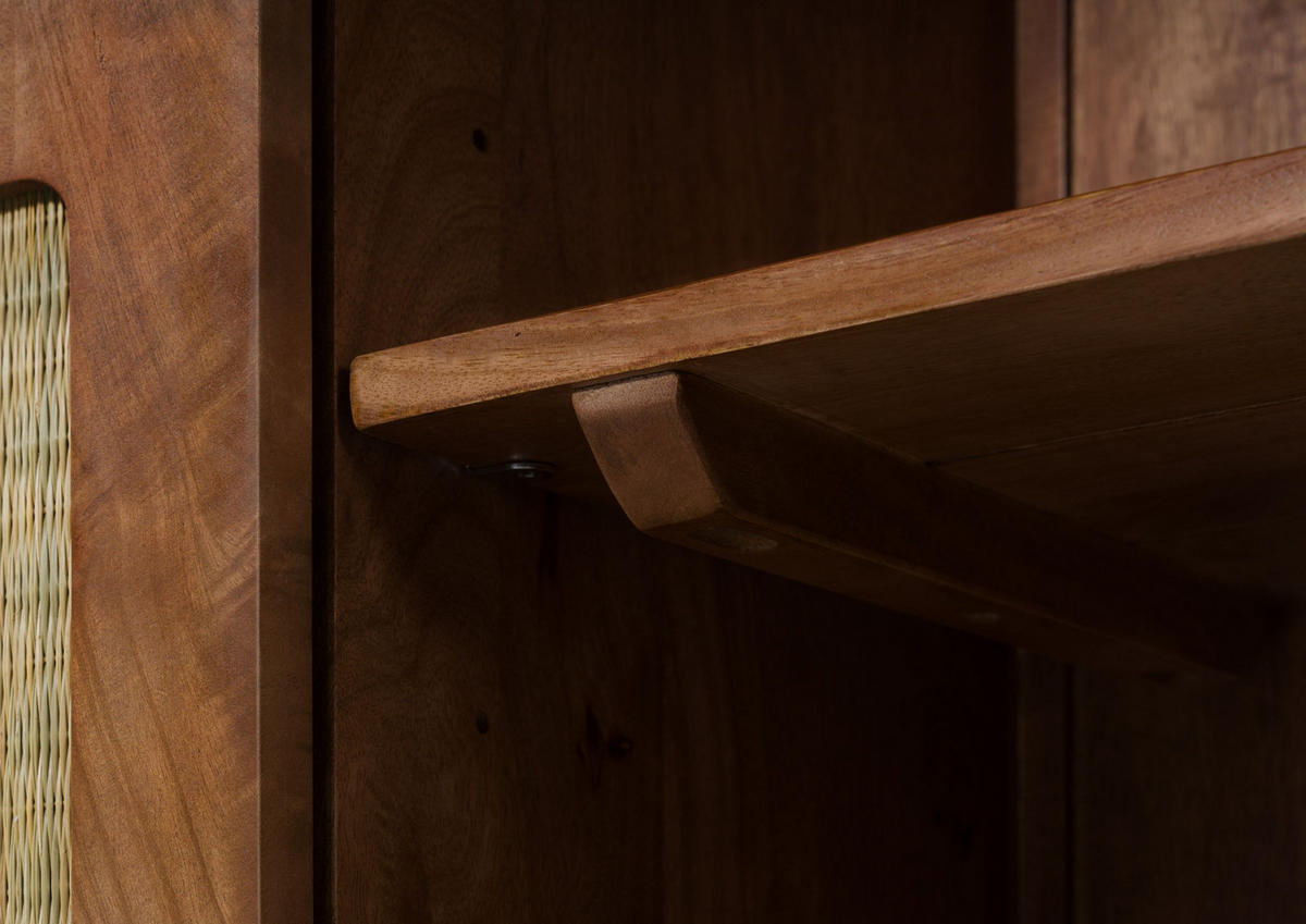 SIDEBOARD Mango/Seegras 180x40x80 hellbraun lackiert MIZUMI #102 - Braun, Holz (180/80/40cm) - Massivmoebel24