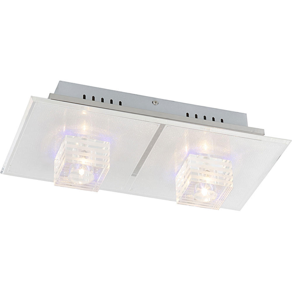 LED DECKENLEUCHTE Arctic Chrom Silber - Silberfarben, Glas (40/20.5/12.5cm) - Globo Lighting