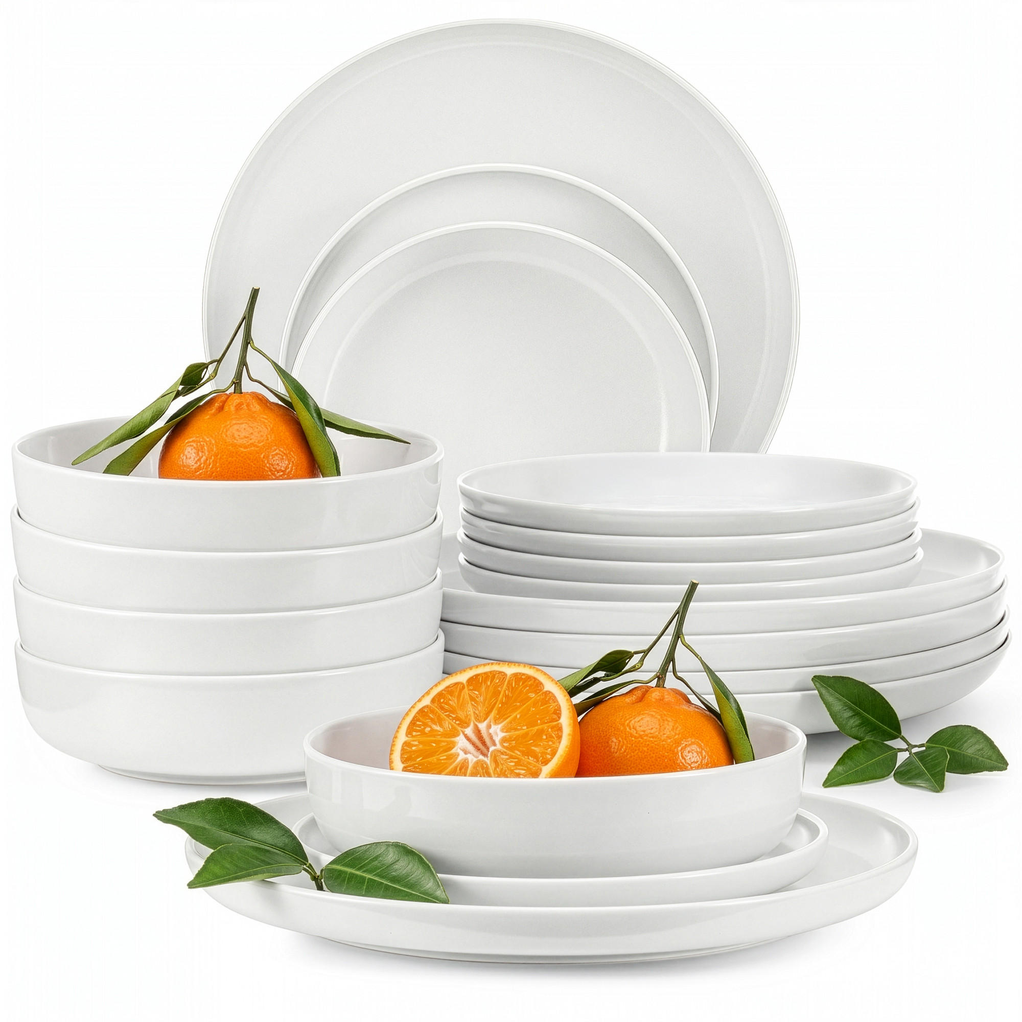 TAFELSERVICE VICTO 6 Personen 18-tlg Weiß matt - Weiß, Keramik (27/2/27cm) - KONSIMO®
